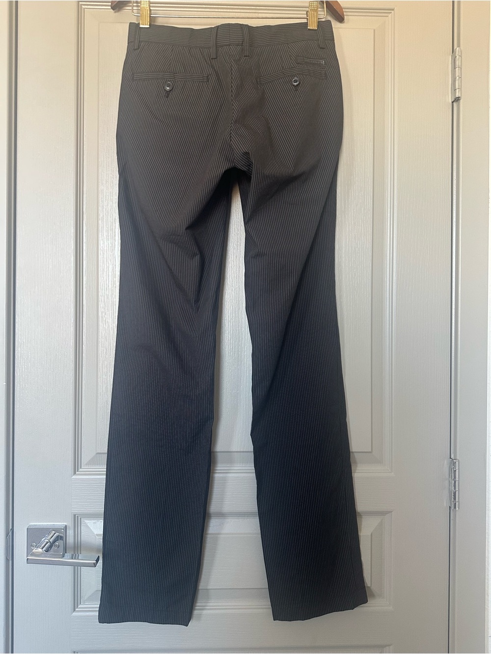 Prada Pinstripe Dress Pants Size 30 Black Slim Straight Tailored Italy NWT - Picture 7 of 16